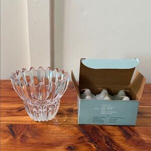 Mikasa Royal Suite Crystal Candle Holder w/ PartyLite Calm Waters Votives